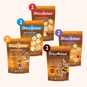 5 Flavor Variety [Birthday. S'mores. Cinnamon. Cookies & Cream. Caramel] 4oz